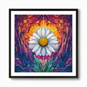 Flowers Stained Glass Sublimation 9 Art Print