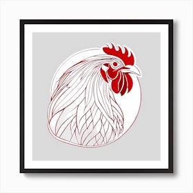 Red Rooster Upscaled Art Print