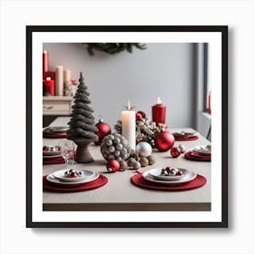 Christmas Table Setting 11 Art Print