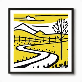 Yellow Road Art Print