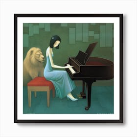 Woman Playing The Piano Art Print