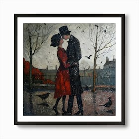Autumn Romance in the Park Art Print