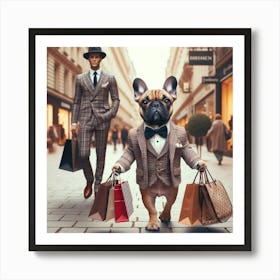 French Bulldog In A Suit Art Print