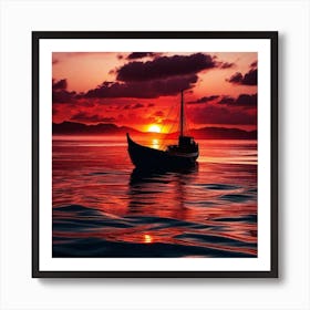 Sunset Boat 7 Art Print