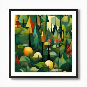 Cubism Art, Abstract forest 1 Art Print