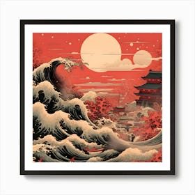 Great Wave Over Japan Art Print