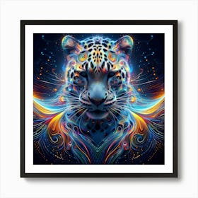 Tiger: Neon Leopard’s Gaze Art Print