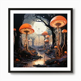 Mushroom Forest 1 Art Print