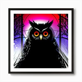 Owl In The Forest Art Print