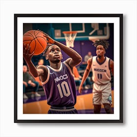 Basketball Player In Action 3 Art Print