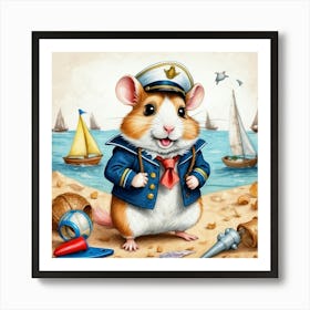 Sailor Hamster Art Print