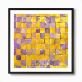 Purple And Yellow Mosaic 3 Art Print