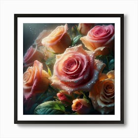 Roses In The Rain 1 Art Print