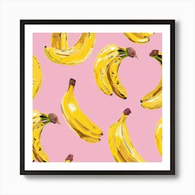 Bananas On Pink Background 3 Art Print