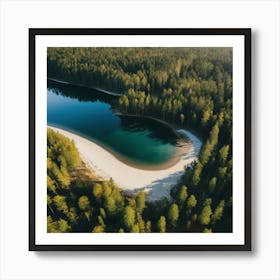 Aerial View Of A Lake Art Print