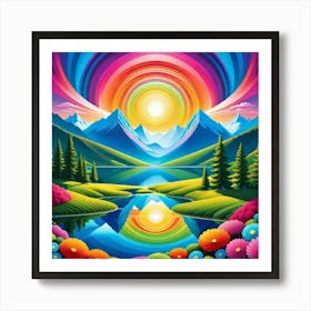 Rainbow In The Mountains 3 Art Print