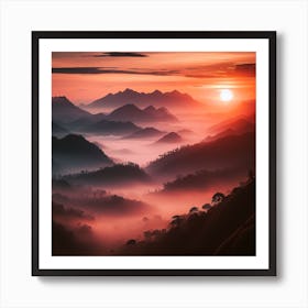 Sunrise Over The Mountains Art Print