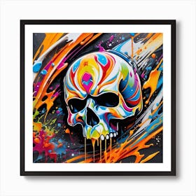 Colorful Skull 4 Art Print