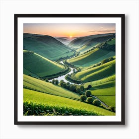 Sunset Over The Rolling Hills Art Print
