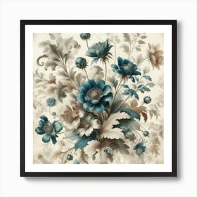 Elegant Botanical Harmony, A Vintage Floral 3 Art Print