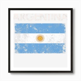 Vintage Argentina Argentinian Flag Pride Gift Art Print