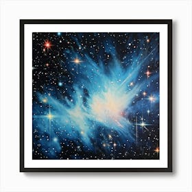 A Retro Inspired Scene Colors An Abstract Galaxy On A Background Of Space Magic Effects Shimmering 1 Art Print