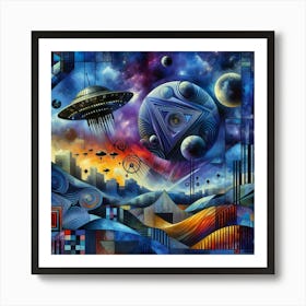 Aliens In Space Art Print