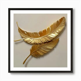 Gold Feathers 1 Art Print