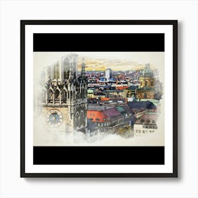 Cityscape Of Munich 1 Art Print