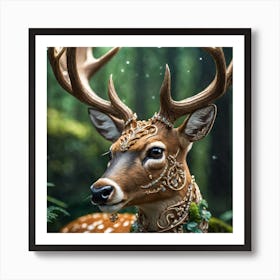 Deer In The Forest 81 Art Print