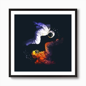 Yin Yang Astronaut Scuba Art Print by Tobias Fonseca - Fy