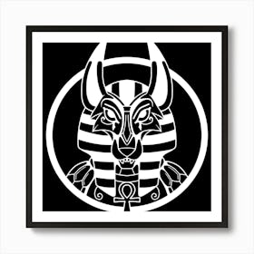 Egypt Anubis Pyramid Ancient Drawing Art Print