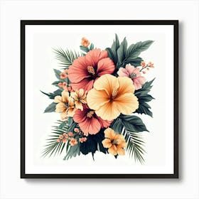 Hibiscus Flowers Art 1 Art Print