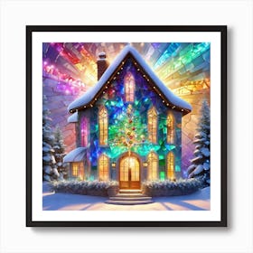 Christmas Decorated Home Outside Broken Glass Effect No Background Stunning Something That Even (6) Art Print