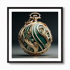 Emerald Pocket Watch Art Print