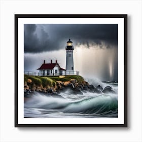 Stormy Lighthouse 1 Art Print