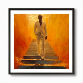 Man On The Stairs Art Print