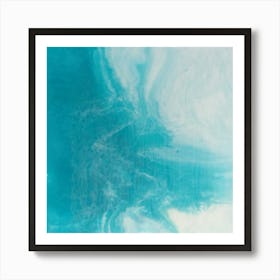 Calm Ocean - A lovely art piece that captures the serene beauty of a tranquil sea. The painting depicts a peaceful scene of gentle waves lapping against the shore. Art Print