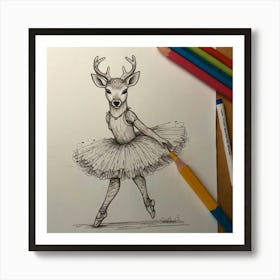 Ballerina Deer 3 Art Print