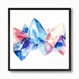 Watercolor Watercolor Of Crystals Art Print