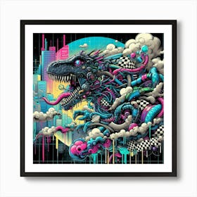 Psychedelic Dinosaur 9 Art Print