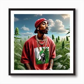 Weed & Hip Hop Tupac Art Print
