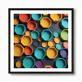 Colorful Hexagons Art Print