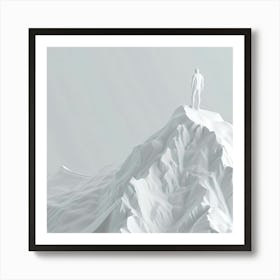 Man Standing On Top Of Mountain Affiche