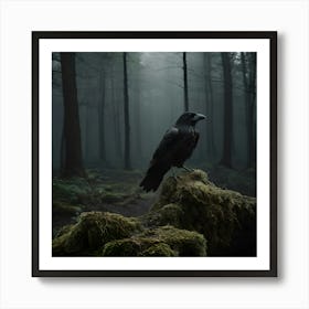 Crow In The Forest Art Print