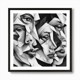 Black and White Abstract Art 22 Art Print