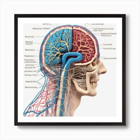 Anatomy Of The Human Brain 7 Art Print