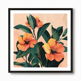 Orange Flowers 5 Art Print