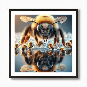 Buble bee with young Art Print