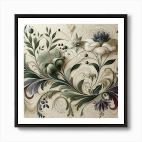 Botanical pattern 4 Art Print